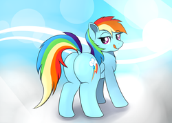 Size: 1600x1138 | Tagged: safe, artist:bluevisionpony, rainbow dash, g4, butt, dock, female, plot, rainbutt dash, raised tail, solo, the ass was fat