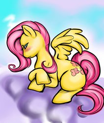 Size: 1083x1280 | Tagged: safe, artist:aleusha, fluttershy, g4, cloud, female, solo