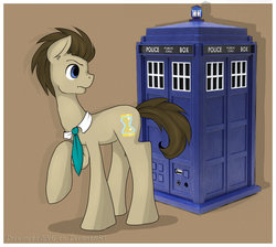 Size: 1024x919 | Tagged: safe, artist:drawing-heart, doctor whooves, time turner, earth pony, pony, g4, doctor who, male, solo, stallion, tardis