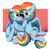 Size: 2100x2050 | Tagged: safe, artist:bravelyart, rainbow dash, pegasus, pony, g4, cute, dashabetes, double rainbow, female, high res, lesbian, mare, mousdash, moustache, self paradox, self ponidox, selfcest, ship:dashdash, shipping