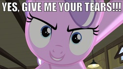 Size: 994x559 | Tagged: safe, diamond tiara, g4, evil smile, female, image macro, meme, sadism, solo