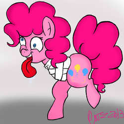 Size: 1000x1000 | Tagged: safe, artist:therainbowtroll, pinkie pie, g4, female, solo, straitjacket, tongue out