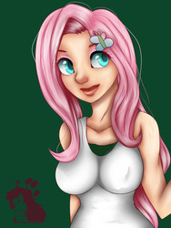 Size: 3000x4000 | Tagged: safe, artist:kdjade, fluttershy, human, g4, breasts, busty fluttershy, female, high res, humanized, solo