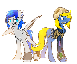 Size: 6000x5000 | Tagged: safe, artist:kilo, oc, oc only, oc:crackers, oc:sapphire sights, fallout equestria, absurd resolution, pipbuck