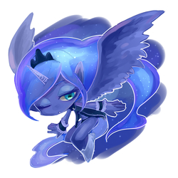 Size: 800x800 | Tagged: safe, artist:yuna0121, princess luna, anthro, g4, ambiguous facial structure, female, solo