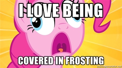 Size: 500x281 | Tagged: safe, edit, edited screencap, screencap, pinkie pie, g4, female, image macro, meme, solo