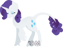 Size: 600x446 | Tagged: safe, artist:danie-me, rarity, classical unicorn, g4, female, horn, leonine tail, solo