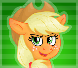 Size: 800x700 | Tagged: safe, artist:azureblazestarz, applejack, g4, female, looking at you, portrait, solo