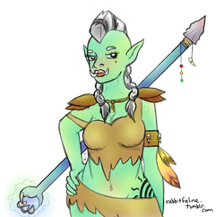 Size: 531x515 | Tagged: safe, artist:bunnycat, zecora, orc, g4, female, simple background, solo, species swap, white background