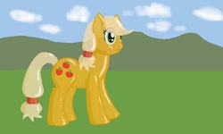 Size: 1024x614 | Tagged: safe, artist:darkpilcrow, applejack, inflatable pony, g4, female, inflatable, inflatable earth pony, solo