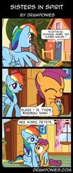 Size: 583x1371 | Tagged: safe, artist:drawponies, rainbow dash, scootaloo, g4, comic, cute, french