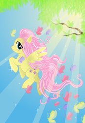 Size: 576x834 | Tagged: safe, artist:monsterswonderland, fluttershy, butterfly, g4, female, solo