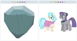 Size: 514x278 | Tagged: safe, coco pommel, maud pie, derpibooru, g4, cutie mark, exploitable meme, juxtaposition, juxtaposition win, meme, meta