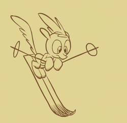 Size: 405x390 | Tagged: safe, screencap, g4, the cutie pox, monochrome, skiing, solo