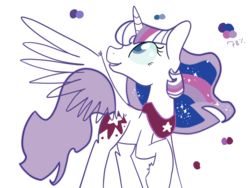 Size: 1280x960 | Tagged: safe, artist:rivalcat, oc, oc only, alicorn, pony, alicorn oc, magical lesbian spawn, offspring, parent:princess luna, parent:twilight sparkle, parents:twiluna, solo, wip