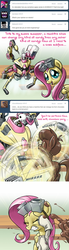 Size: 640x2335 | Tagged: safe, artist:giantmosquito, angel bunny, fluttershy, oc, oc:chocolate pony, chocolate pony, food pony, original species, pony, ask-dr-adorable, g4, butt, comic, dr adorable, plot