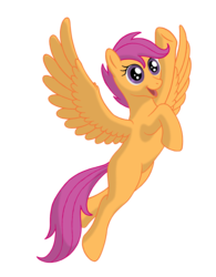 Size: 1496x1920 | Tagged: safe, artist:nebulastar985, scootaloo, pegasus, pony, g4, female, filly, scootaloo can fly, simple background, solo, transparent background