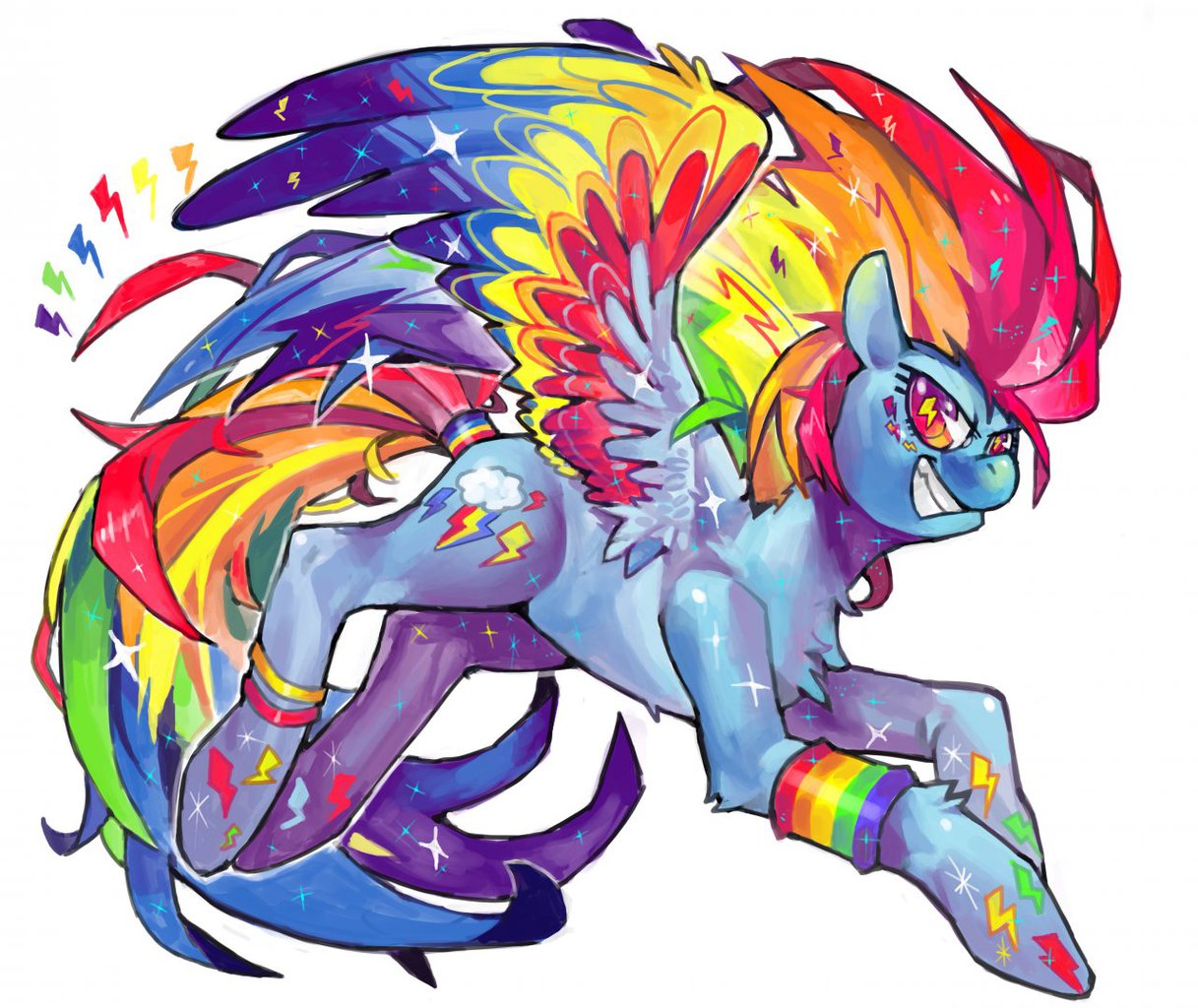 648236 Safe Artistknifedragon Rainbow Dash Female Rainbow Power Solo Derpibooru 6054