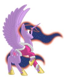 Size: 800x938 | Tagged: safe, alternate version, artist:nebulastar985, twilight sparkle, alicorn, pony, fanfic:midnight star, g4, background removed, clothes, ethereal mane, female, hoof shoes, mare, older, solo, starry mane, twilight sparkle (alicorn)