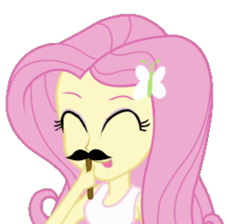 Size: 275x271 | Tagged: safe, artist:gioku, fluttershy, equestria girls, g4, female, moustache, solo