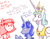 Size: 825x638 | Tagged: safe, artist:redanon, princess celestia, princess luna, oc, oc:anon, oc:femanon, alicorn, human, g4, blushing, comic, femanon in malequestria, king solaris, prince artemis, prince solaris, royal brothers, rule 63, trio