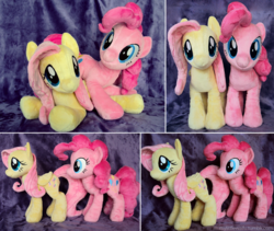 Size: 972x822 | Tagged: safe, artist:buttercupbabyppg, fluttershy, pinkie pie, g4, cute, irl, photo, plushie