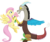 Size: 980x815 | Tagged: safe, artist:elzielai, discord, fluttershy, pegasus, pony, g4, blushing, female, flower, male, ship:discoshy, shipping, straight