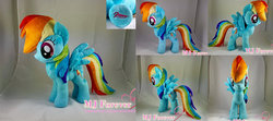 Size: 1341x596 | Tagged: safe, artist:moggymawee, rainbow dash, g4, irl, photo, plushie, solo