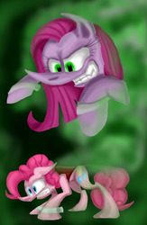 Size: 650x1000 | Tagged: safe, artist:neoncel, pinkie pie, g4, dr jekyll and mr hyde, duality, duo, pinkamena diane pie