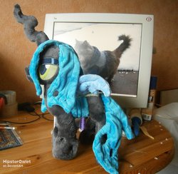 Size: 905x882 | Tagged: safe, artist:hipsterowlet, queen chrysalis, changeling, changeling queen, g4, female, irl, photo, plushie