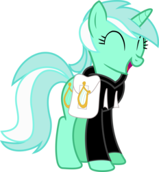 Size: 2552x2755 | Tagged: dead source, safe, artist:incognito-i, lyra heartstrings, fanfic:background pony, g4, background pony, clothes, cute, eyes closed, female, happy, high res, hoodie, lyrabetes, ponies wearing black, saddle bag, simple background, solo, transparent background, vector