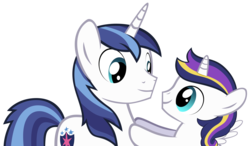 Size: 3068x1789 | Tagged: safe, artist:mrbrandonmac, shining armor, oc, oc:excalibur, alicorn, pony, g4, alicorn oc, colt, cute, father and son, male, offspring, parent:princess cadance, parent:shining armor, parents:shiningcadance
