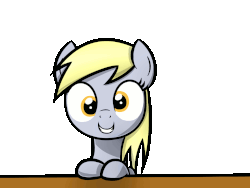 Size: 1600x1200 | Tagged: safe, artist:heavymetalbronyyeah, derpy hooves, pegasus, pony, g4, animated, cute, derpabetes, eye shimmer, female, looking at you, mare, smiling, solo