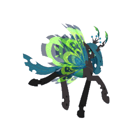 Size: 1917x2000 | Tagged: safe, artist:fuyusfox, queen chrysalis, breezie, g4, animated, breeziefied, female, solo