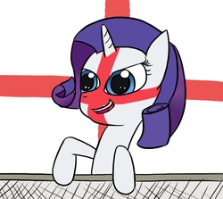 Size: 751x669 | Tagged: safe, anonymous artist, rarity, g4, england, face paint, female, solo