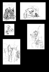 Size: 2116x3096 | Tagged: safe, artist:mcstalins, oc, oc only, high res, monochrome, sketch dump, traditional art