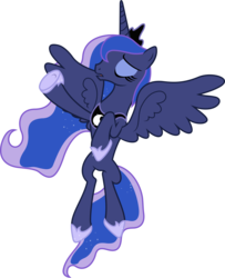 Size: 4800x5910 | Tagged: safe, artist:90sigma, princess luna, alicorn, pony, g4, twilight's kingdom, absurd resolution, eyes closed, female, flying, mare, raised hoof, simple background, solo, transparent background, vector