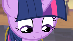 Size: 1920x1080 | Tagged: safe, screencap, twilight sparkle, alicorn, pony, g4, three's a crowd, cute, daaaaaaaaaaaw, female, looking down, mare, solo, twilight sparkle (alicorn)