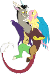 Size: 732x1092 | Tagged: safe, artist:artbeta, discord, fluttershy, g4, female, male, ship:discoshy, shipping, straight