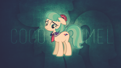 Size: 1366x768 | Tagged: safe, artist:php174, artist:thatguy1945, coco pommel, earth pony, pony, g4, female, minimalist, solo, vector, wallpaper