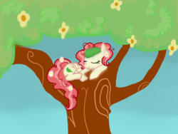 Size: 960x720 | Tagged: safe, artist:bow-stitches, oc, oc only, oc:earth angel, pegasus, pony, flower, solo, tree