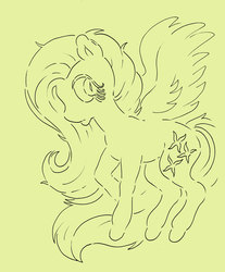 Size: 5650x6821 | Tagged: safe, artist:dogsanddoes, fluttershy, g4, absurd resolution, female, monochrome, solo