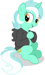Size: 5000x8324 | Tagged: safe, artist:fimvisible, artist:stepandy, lyra heartstrings, pony, unicorn, fanfic:background pony, g4, absurd resolution, clothes, female, hoodie, simple background, solo, transparent background, vector
