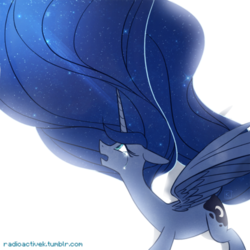 Size: 600x600 | Tagged: safe, artist:radioactive-k, princess luna, pony, g4, crying, female, looking up, simple background, solo, spread wings, white background