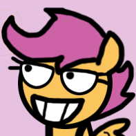 Size: 197x197 | Tagged: safe, artist:greenlinzerd, scootaloo, g4, female, my little boneheads, rapeface, simple background, solo