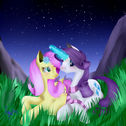 Size: 500x500 | Tagged: safe, artist:sparkdash, fluttershy, rarity, g4, female, lesbian, ship:flarity, shipping