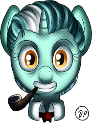 Size: 935x1245 | Tagged: safe, artist:datponypl, lyra heartstrings, g4, "bob" dobbs, female, pipe, solo