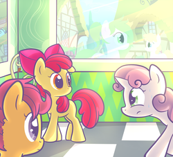 Size: 1100x1000 | Tagged: safe, artist:spikedmauler, apple bloom, scootaloo, sweetie belle, earth pony, pegasus, pony, unicorn, g4, cutie mark crusaders