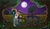 Size: 4000x2325 | Tagged: safe, artist:template93, oc, oc only, oc:strawberry swirl, oc:thunder, cart, commission, moon, night, sleeping, tree, walking