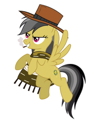 Size: 422x534 | Tagged: safe, edit, daring do, g4, cigar, clothes, costume swap, female, hat, poncho, solo, the man with no name